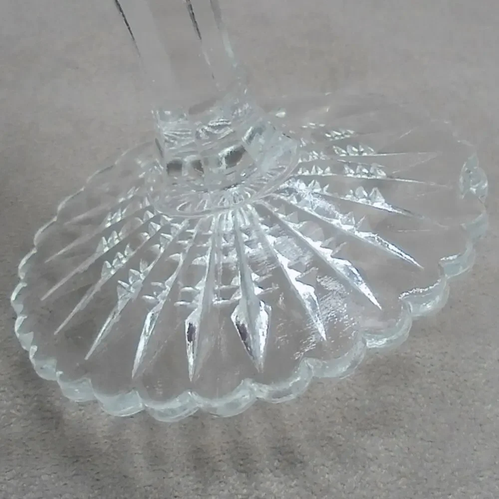Imperial Footed Open Jam/Jelly Beaded Block Clear Pedestal Compote Vintage Glass